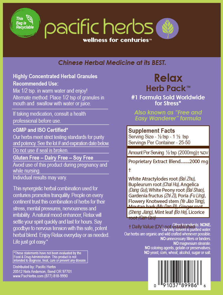 Pacific Herbs Relax Herb Pack